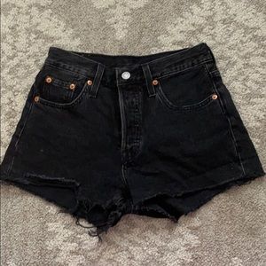 Levi’s High Rise Black denim shorts